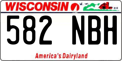 WI license plate 582NBH