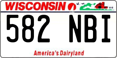 WI license plate 582NBI