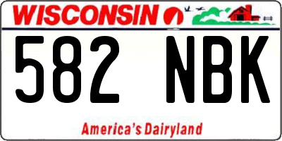 WI license plate 582NBK