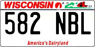 WI license plate 582NBL