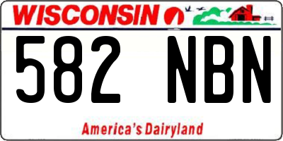 WI license plate 582NBN