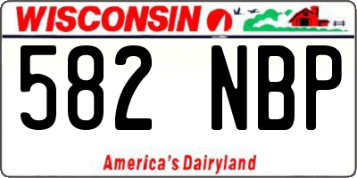 WI license plate 582NBP