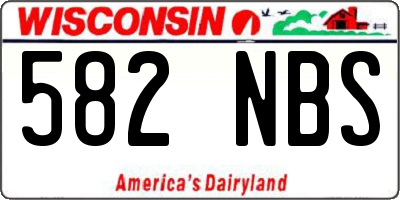 WI license plate 582NBS
