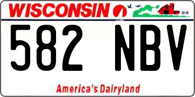WI license plate 582NBV