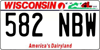 WI license plate 582NBW