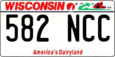 WI license plate 582NCC