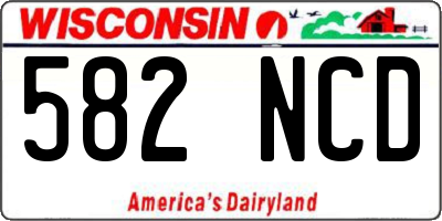 WI license plate 582NCD