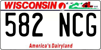 WI license plate 582NCG
