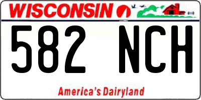 WI license plate 582NCH