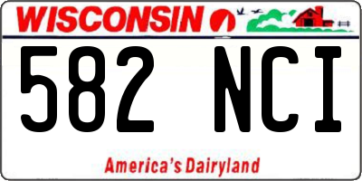 WI license plate 582NCI