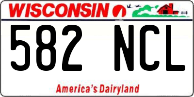 WI license plate 582NCL