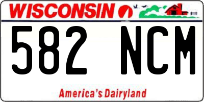 WI license plate 582NCM