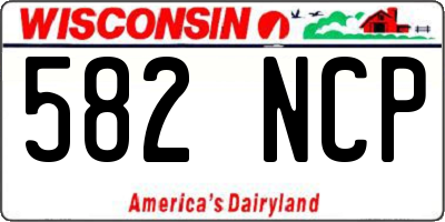 WI license plate 582NCP