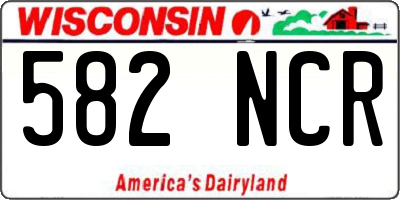 WI license plate 582NCR