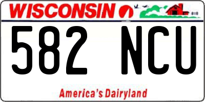 WI license plate 582NCU