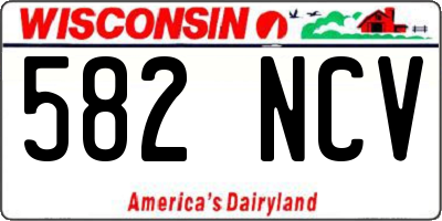 WI license plate 582NCV