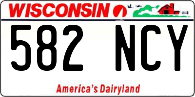 WI license plate 582NCY