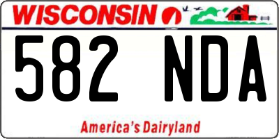 WI license plate 582NDA