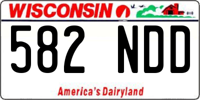 WI license plate 582NDD