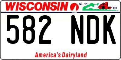 WI license plate 582NDK