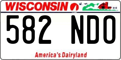 WI license plate 582NDO