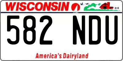 WI license plate 582NDU