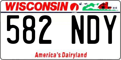 WI license plate 582NDY