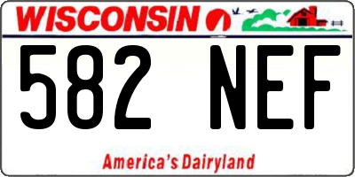 WI license plate 582NEF