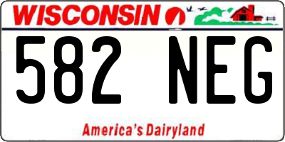WI license plate 582NEG