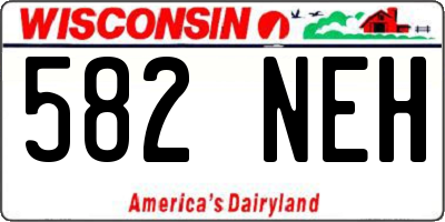 WI license plate 582NEH