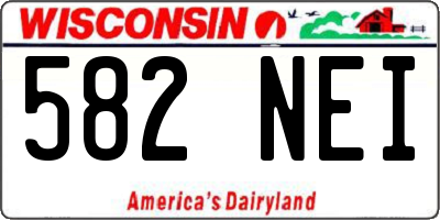 WI license plate 582NEI
