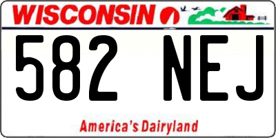 WI license plate 582NEJ