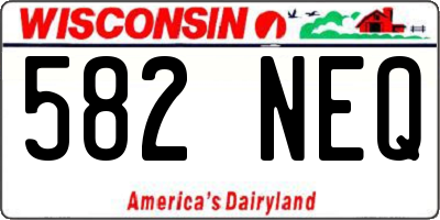 WI license plate 582NEQ