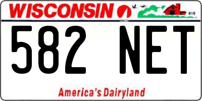 WI license plate 582NET