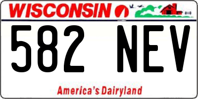 WI license plate 582NEV