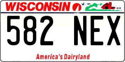 WI license plate 582NEX