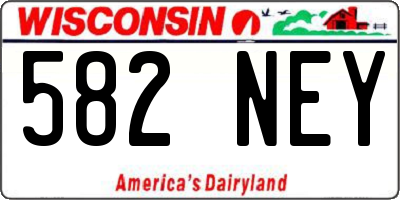 WI license plate 582NEY
