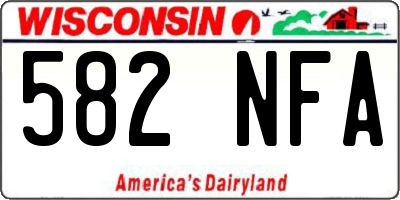 WI license plate 582NFA