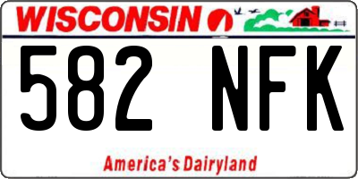 WI license plate 582NFK