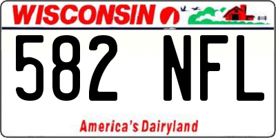 WI license plate 582NFL