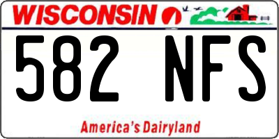 WI license plate 582NFS