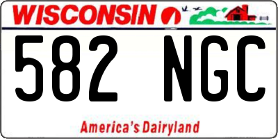 WI license plate 582NGC