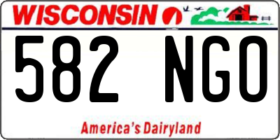 WI license plate 582NGO