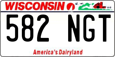 WI license plate 582NGT