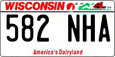 WI license plate 582NHA