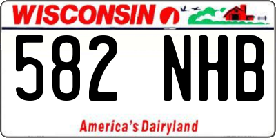 WI license plate 582NHB