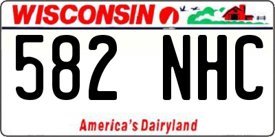 WI license plate 582NHC