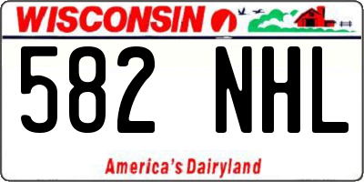 WI license plate 582NHL