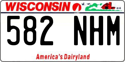 WI license plate 582NHM