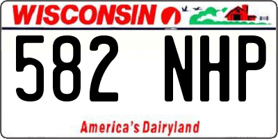 WI license plate 582NHP